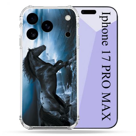 Coque Renforcée Pour Iphone 17 Pro Max Animal Cheval Noir