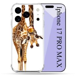 Coque Renforcée Pour Iphone 17 Pro Max Animal Girafe Blanche
