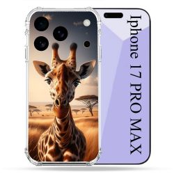 Coque Renforcée Pour Iphone 17 Pro Max Animal Girafe Savane