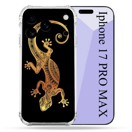 Coque Renforcée Pour Iphone 17 Pro Max Animal Lezard Noir