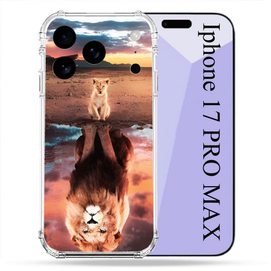 Coque Renforcée Pour Iphone 17 Pro Max Animal Lion Reflet