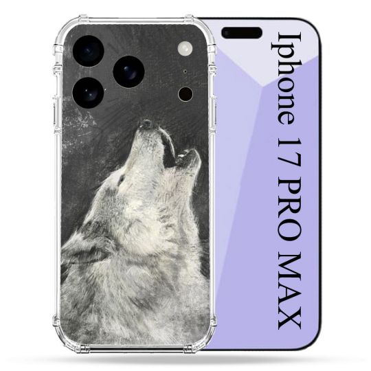 Coque Renforcée Pour Iphone 17 Pro Max Animal Loup Hurlement