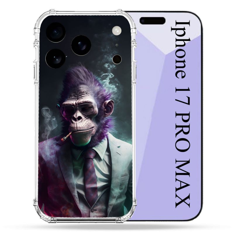 Coque Renforcée Pour Iphone 17 Pro Max Animal Singe Business