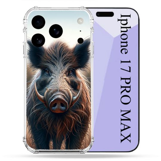 Coque Renforcée Pour Iphone 17 Pro Max Chasse Sanglier Attaque