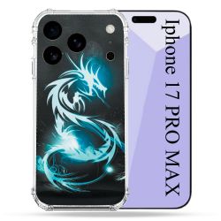 Coque Renforcée Pour Iphone 17 Pro Max Fantastique Dragon Bleu