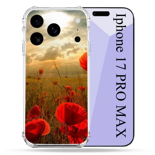 Coque Renforcée Pour Iphone 17 Pro Max Fleur Coquelicot