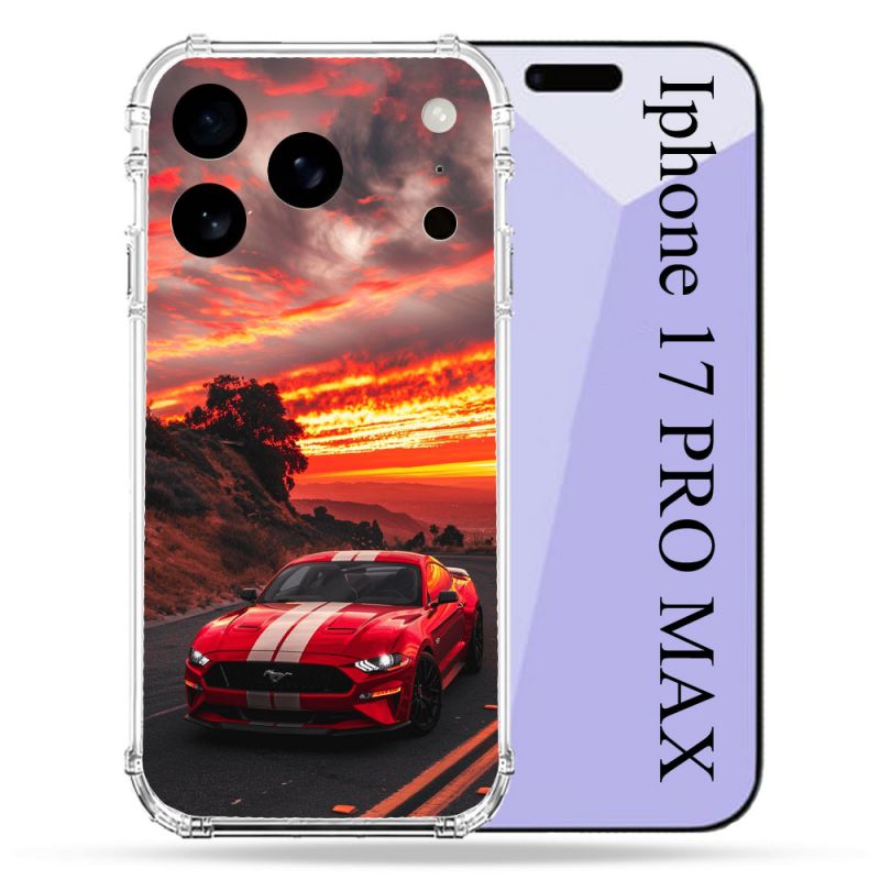 Coque Renforcée Pour Iphone 17 Pro Max Ford Mustang GT500 Rouge