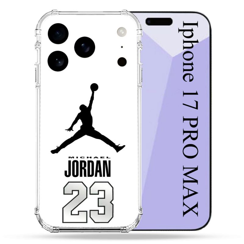 Coque Renforcée Pour Iphone 17 Pro Max Jordan 23 Blanc
