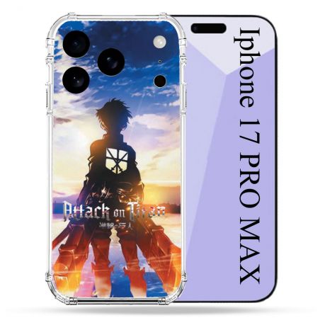 Coque Renforcée Pour Iphone 17 Pro Max Manga Attaque Titans Soleil