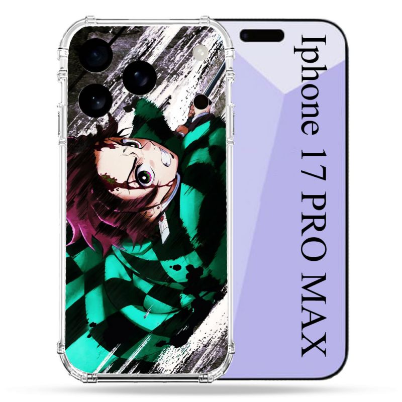 Coque Renforcée Pour Iphone 17 Pro Max Manga Demon Slayer Tanjiro