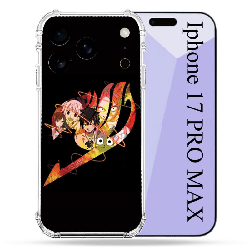 Coque Renforcée Pour Iphone 17 Pro Max Manga Fairy Tail Logo Noir