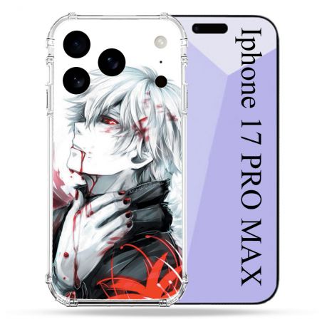 Coque Renforcée Pour Iphone 17 Pro Max Manga Tokyo Ghoul Kaneki Blanc
