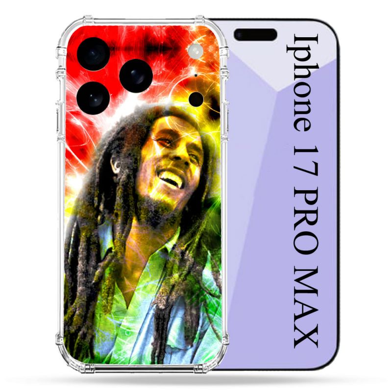 Coque Renforcée Pour Iphone 17 Pro Max Musique Bob Marley Color