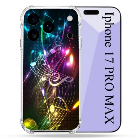 Coque Renforcée Pour Iphone 17 Pro Max Musique Partition Multicolore