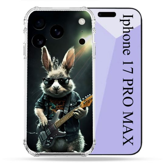 Coque Renforcée Pour Iphone 17 Pro Max Musique Rock Lapin