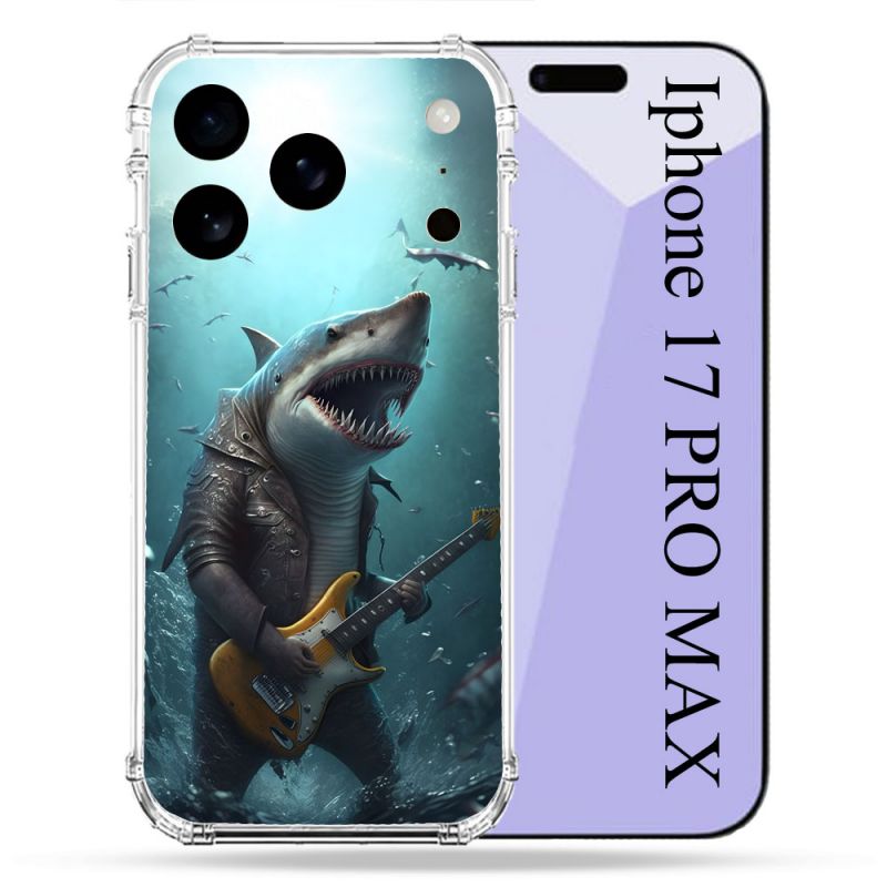 Coque Renforcée Pour Iphone 17 Pro Max Musique Rock Requin