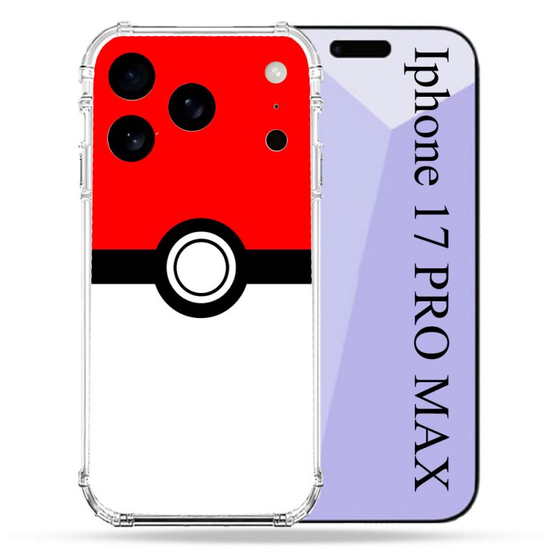 Coque Renforcée Pour Iphone 17 Pro Max Pokemon Pokeball