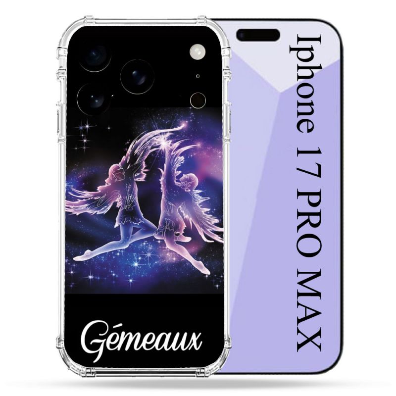 Coque Renforcée Pour Iphone 17 Pro Max Signe Zodiaque 2 Gémeaux