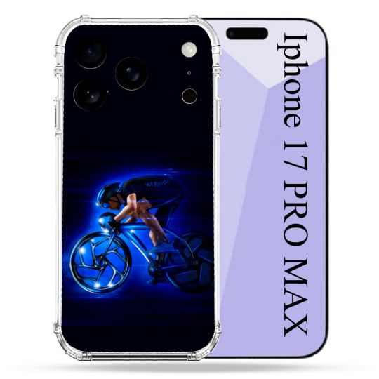 Coque Renforcée Pour Iphone 17 Pro Max Sport Cyclisme Bleu