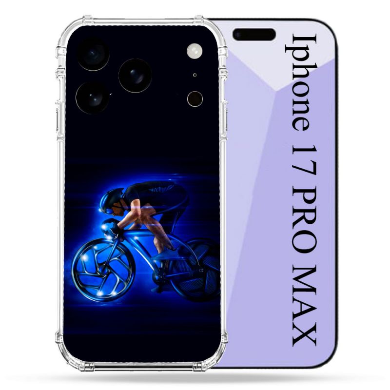 Coque Renforcée Pour Iphone 17 Pro Max Sport Cyclisme Bleu