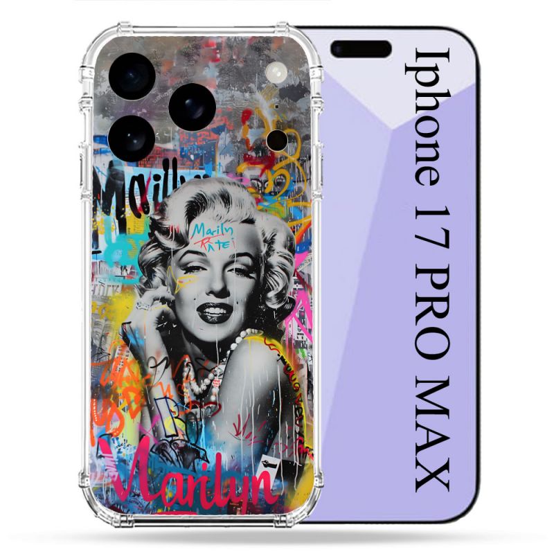 Coque Renforcée Pour Iphone 17 Pro Max Street Art Maryline Monroe