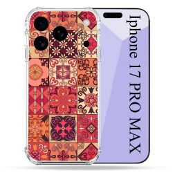 Coque Renforcée Pour Iphone 17 Pro Max Texture Carreau Ciment Rouge