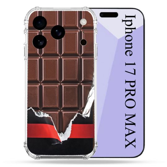 Coque Renforcée Pour Iphone 17 Pro Max Texture Trompe Oeil Chocolat