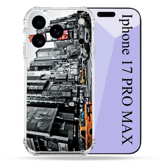 Coque Renforcée Pour Iphone 17 Pro Max Voyage Amerique USA New York Taxi