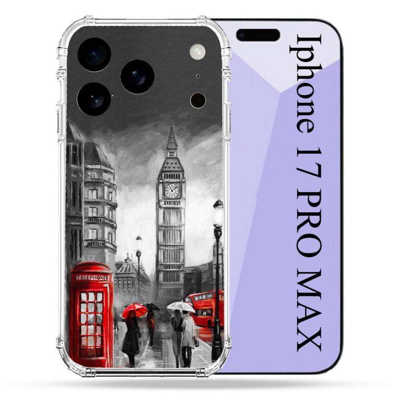 Coque Renforcée Pour Iphone 17 Pro Max Voyage Angleterre Londres Vintage