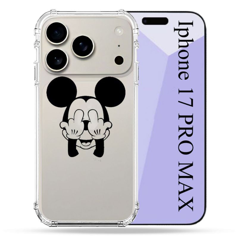 Coque Renforcée Transparente Pour Iphone 17 Pro Max Mickey doigt