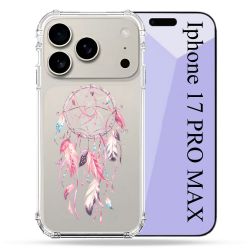 Coque Renforcée Transparente Pour Iphone 17 Pro Max Attrape Reve Rose