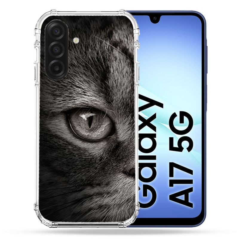 Coque Renforcée Pour Samsung Galaxy A17 5G Animal Chat Gris