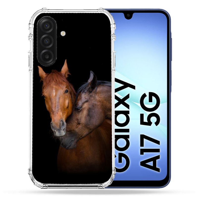 Coque Renforcée Pour Samsung Galaxy A17 5G Animal Cheval Marron