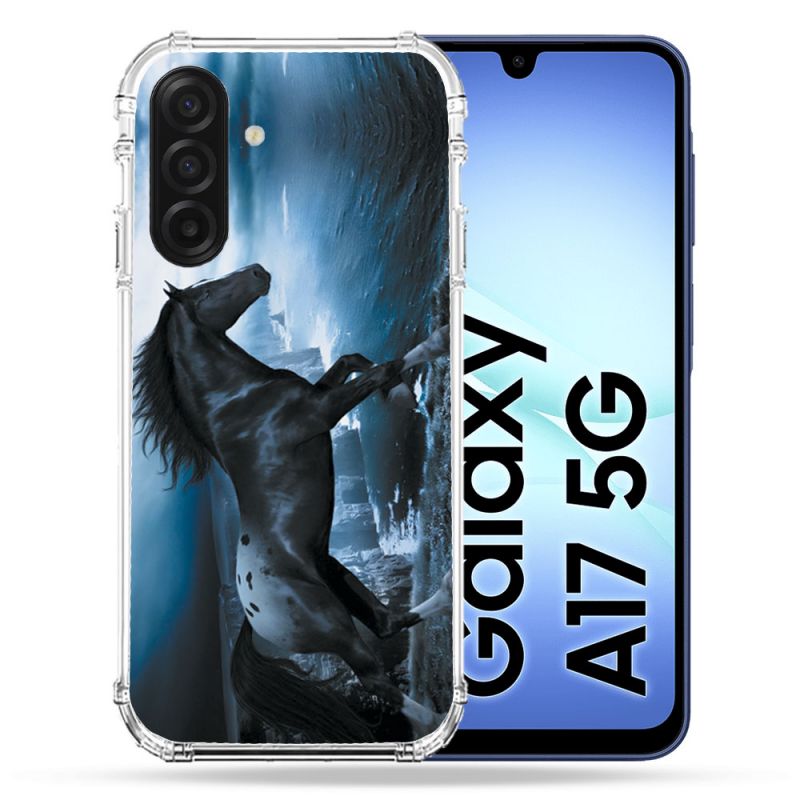 Coque Renforcée Pour Samsung Galaxy A17 5G Animal Cheval Noir