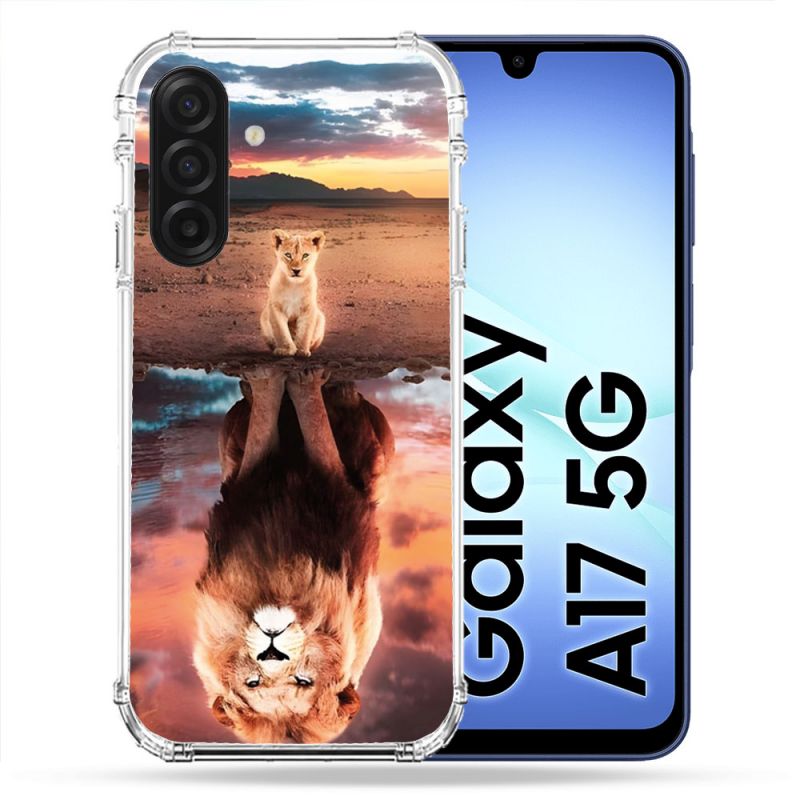 Coque Renforcée Pour Samsung Galaxy A17 5G Animal Lion Reflet