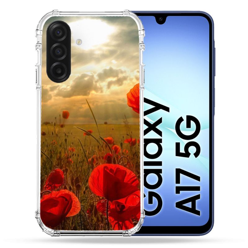 Coque Renforcée Pour Samsung Galaxy A17 5G Fleur Coquelicot