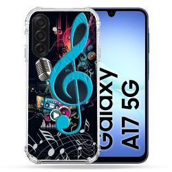 Coque Renforcée Pour Samsung Galaxy A17 5G Musique Cle Sol Bleu