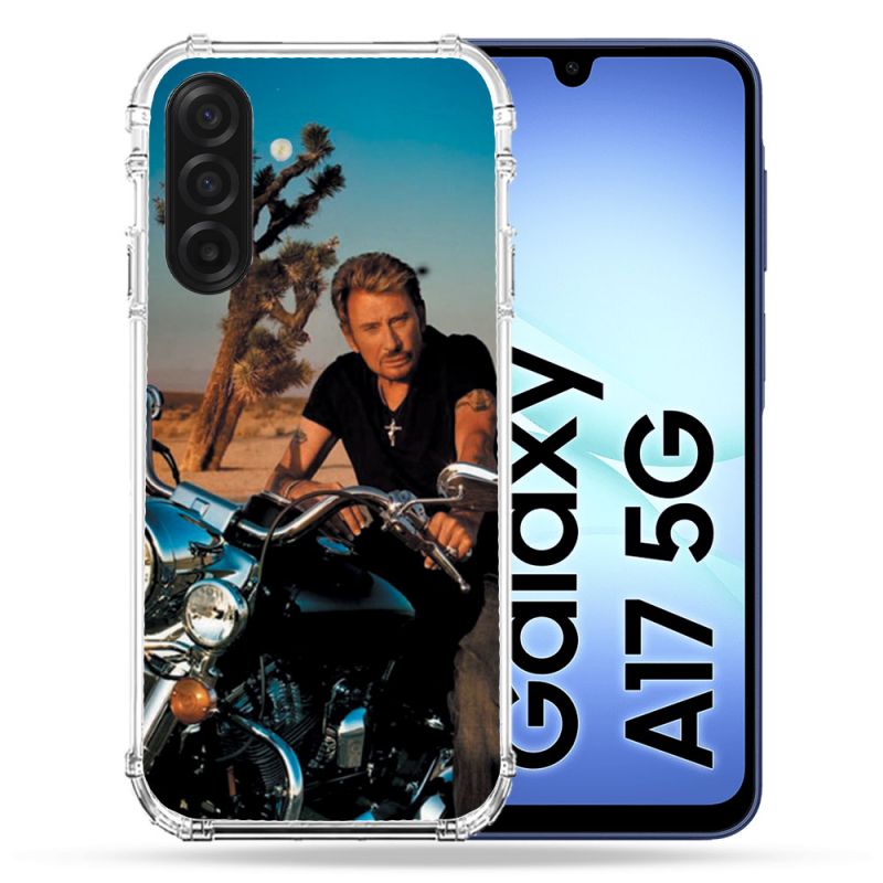Coque Renforcée Pour Samsung Galaxy A17 5G Musique Johnny Hallyday Moto