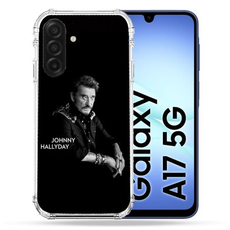 Coque Renforcée Pour Samsung Galaxy A17 5G Musique Johnny Hallyday Noir