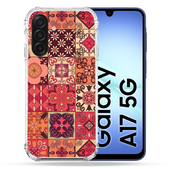 Coque Renforcée Pour Samsung Galaxy A17 5G Texture Carreau Ciment Rouge