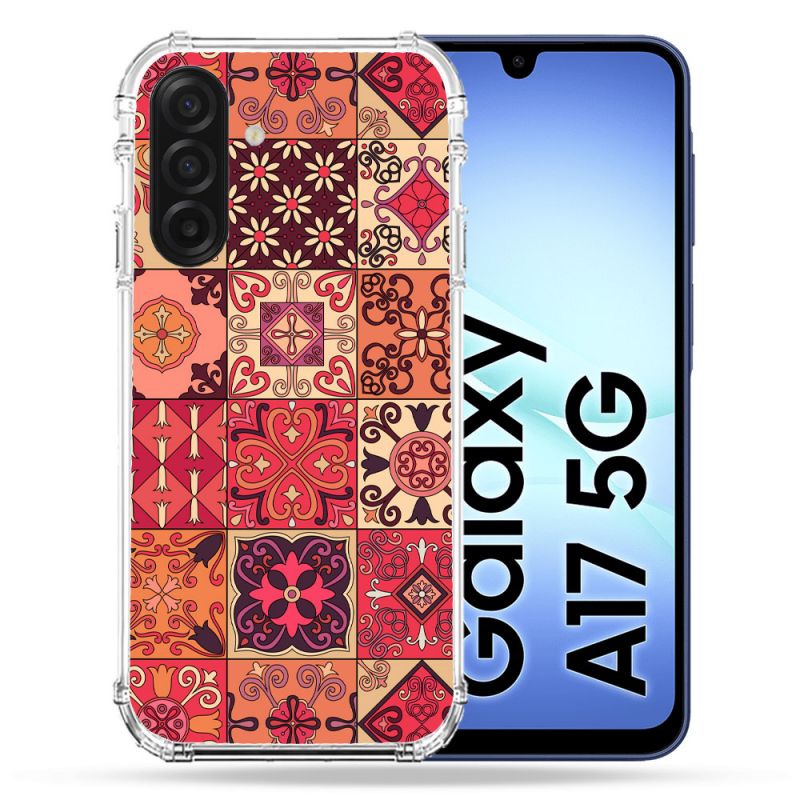 Coque Renforcée Pour Samsung Galaxy A17 5G Texture Carreau Ciment Rouge