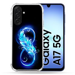 Coque Renforcée Pour Samsung Galaxy A17 5G Texture Plume Infini Bleu