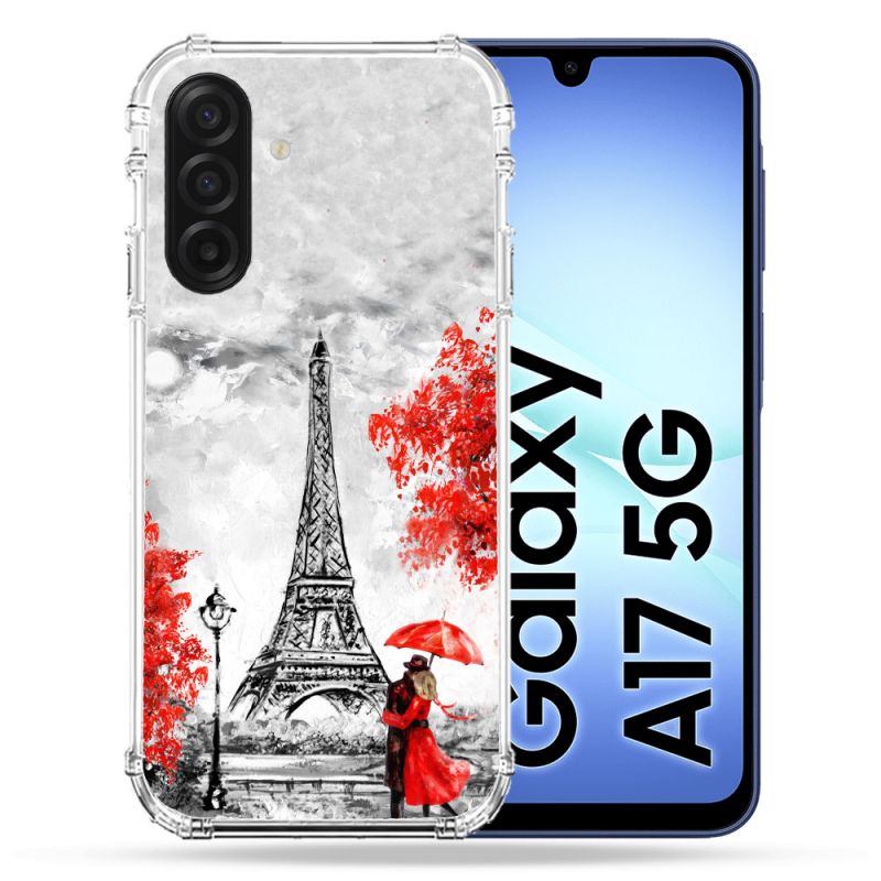 Coque Renforcée Pour Samsung Galaxy A17 5G Voyage France Paris Rouge