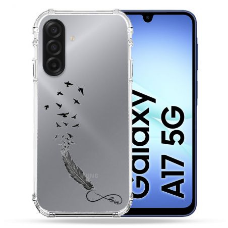 Coque Renforcée Transparente Pour Samsung Galaxy A17 5G Plume Infini