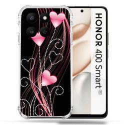 Coque Renforcée Pour Honor 400 Smart 5G Amour Coeur Rose Montant sur Noir