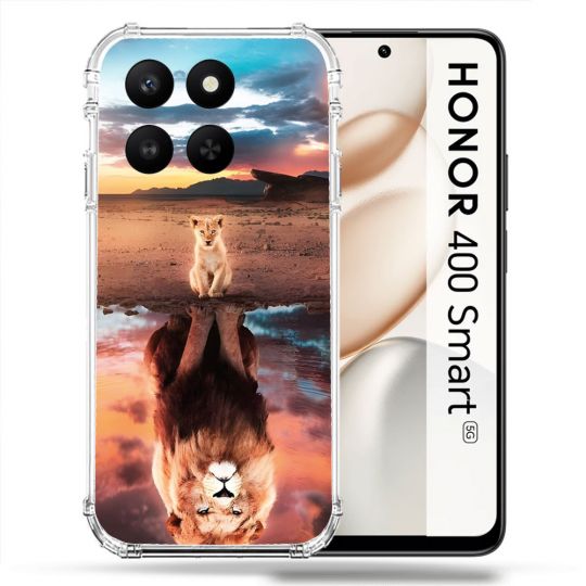 Coque Renforcée Pour Honor 400 Smart 5G Animal Lion Reflet