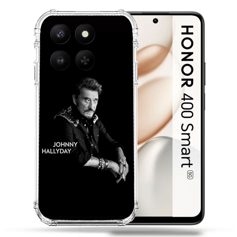 Coque Renforcée Pour Honor 400 Smart 5G Musique Johnny Hallyday Noir