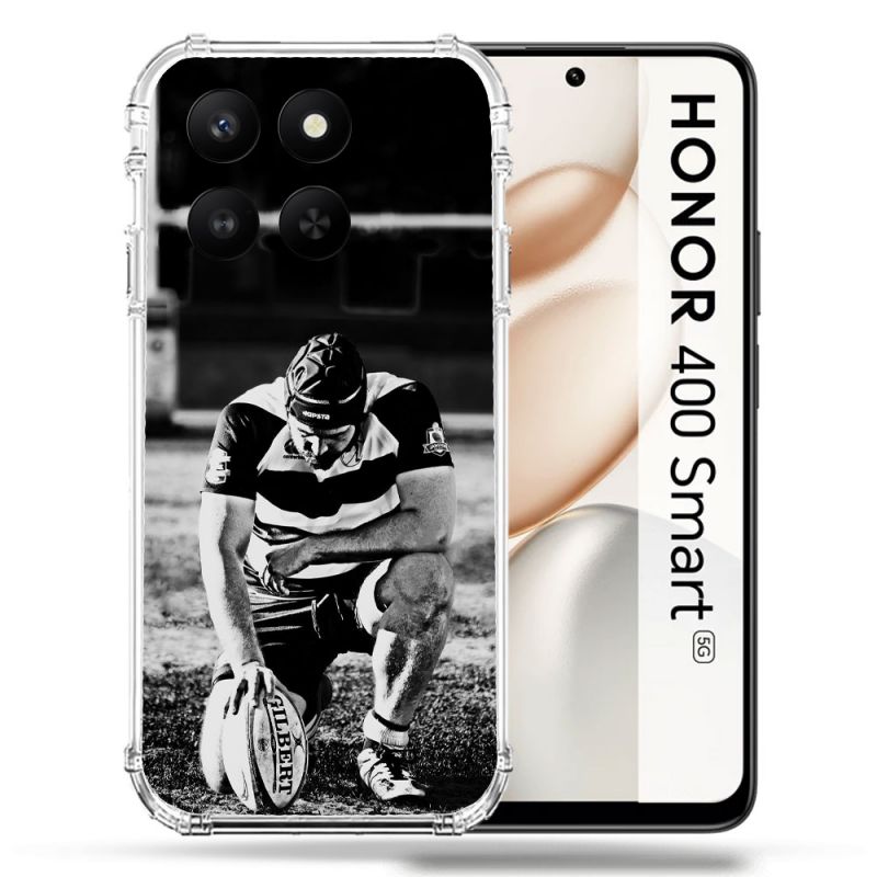 Coque Renforcée Pour Honor 400 Smart 5G Sport Rugby Noir Blanc