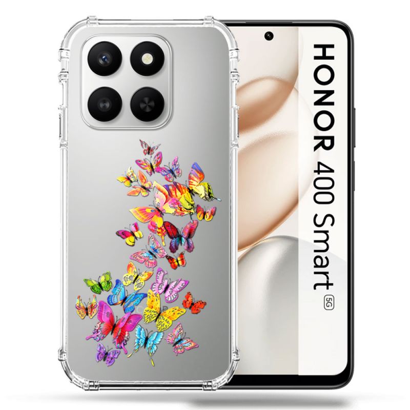 Coque Renforcée Transparente Pour Honor 400 Smart 5G Papillon Multicolore