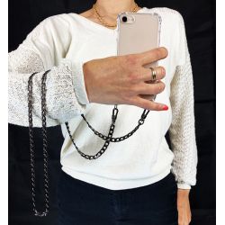 Coque Renforcée Transparente Pour Honor 400 Smart 5G Lanière / Cordon Metal Plate Noir